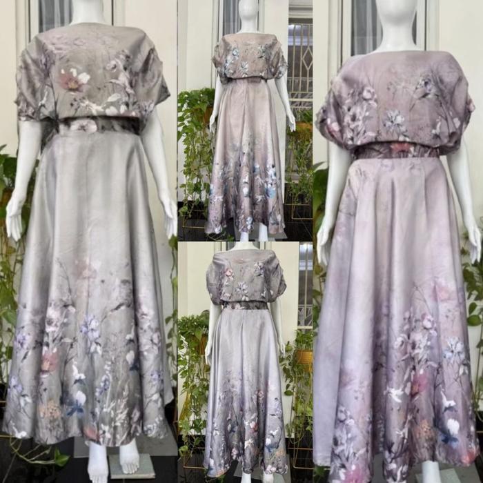 TERBAIK SETELAN PAYUNG SHIVA FLOWER SIZE M - XL / SETELAN ROK 2IN1 / SETELAN DRESS FORMAL / PAKAIAN