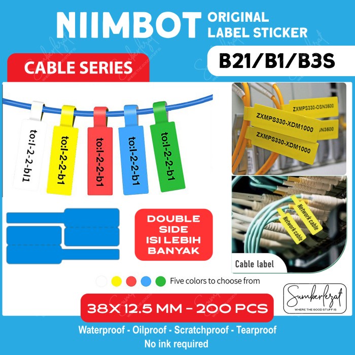 Label Stiker Niimbot B21 B1 B3S Cable Kabel LAN Tag Label Sticker