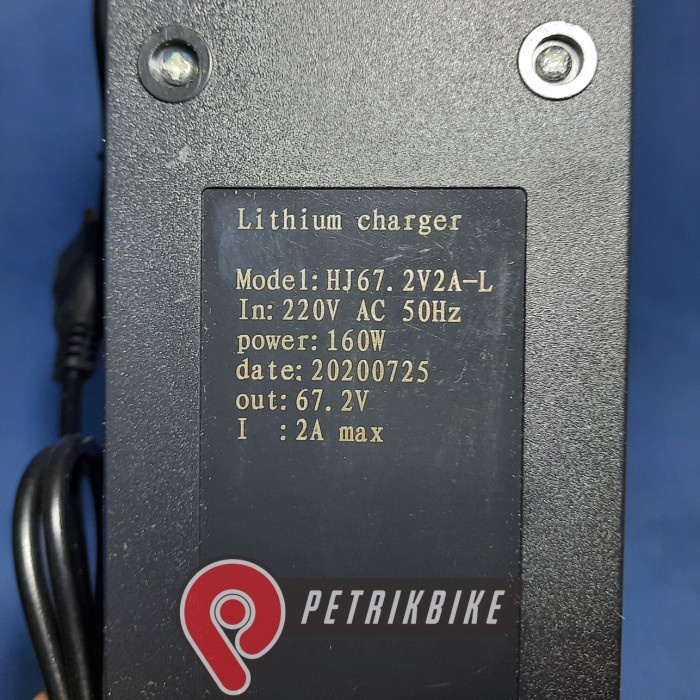 Charger Lithium Sepeda Listrik 52v 2a