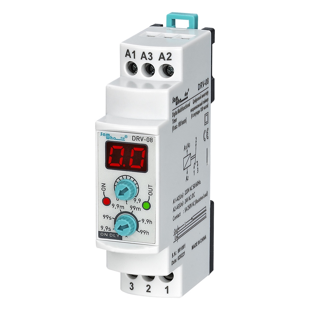 FLAMBOIYYAN Samwha-Dsp DRV-08 Digital Multifunction On Delay Time Relay（0,1sec. - 100 Hours.）