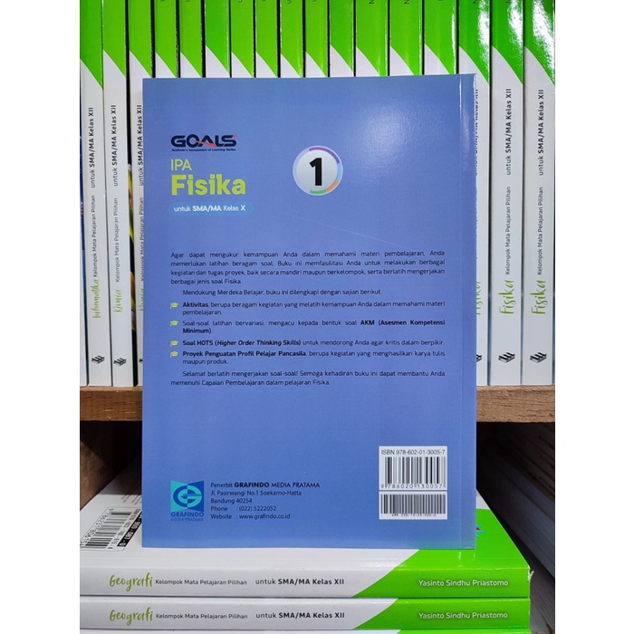 

SALE !!! BUKU SOAL GOALS IPA FISIKA KELAS X/1 SMA KURIKULUM MERDEKA GRAFINDO READYY