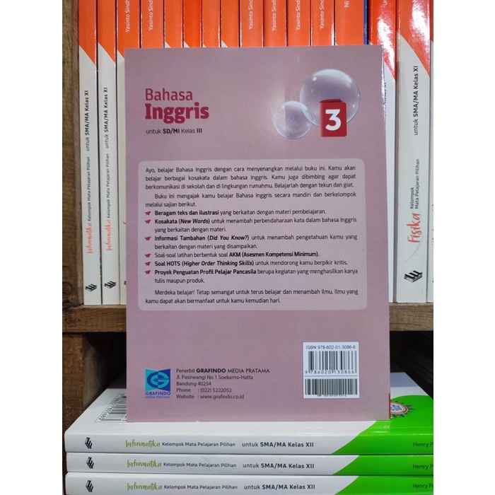 

SALE !!! BUKU BAHASA INGGRIS KELAS 3 SD/MI KURIKULUM MERDEKA GRAFINDO READYY