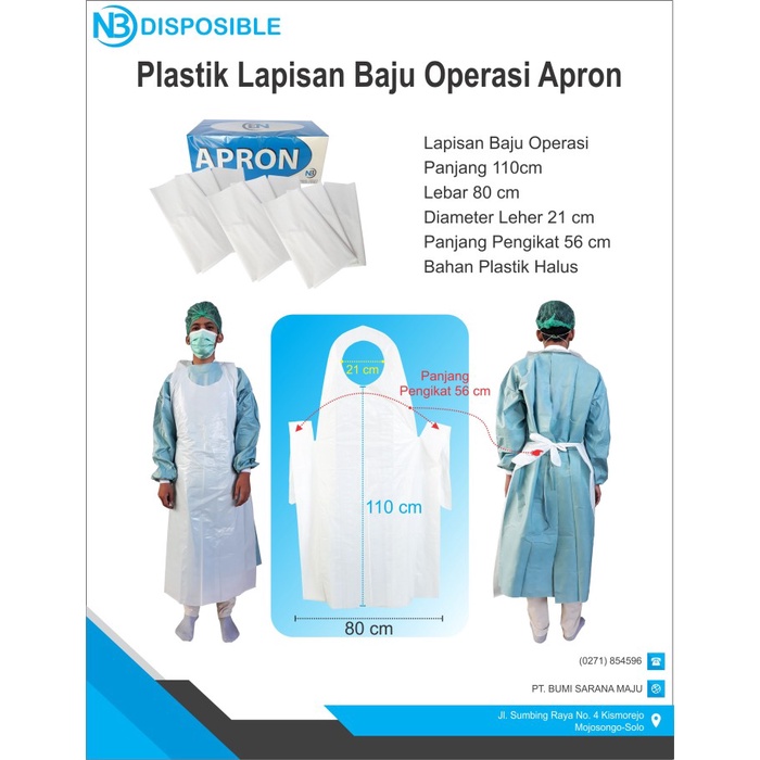 DISKON SUPER APRON N3 APRON PLASTIK LAPISAN BAJU OPERASI PACKING AMAN