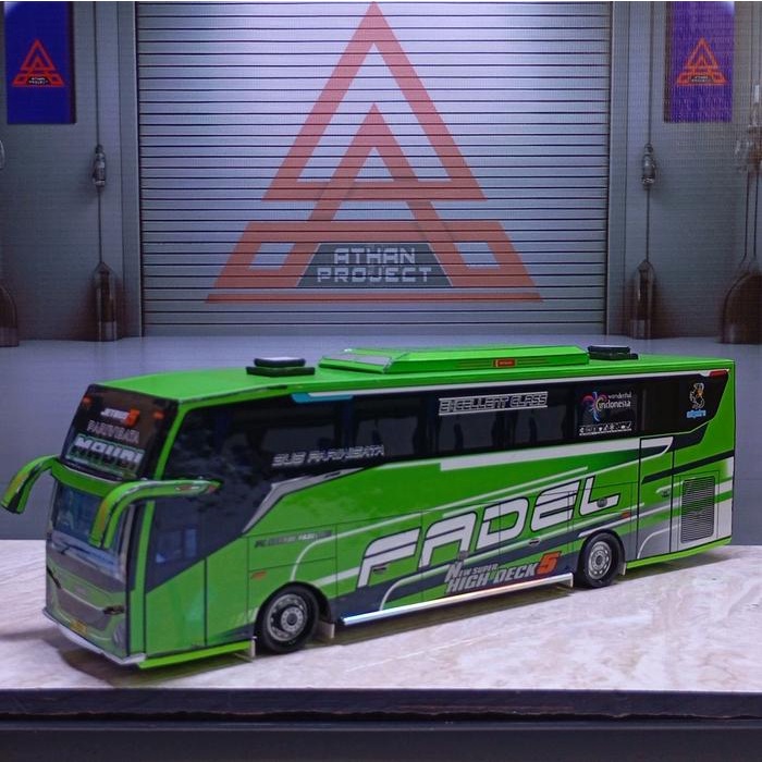 terbaru !!! miniatur bus maudi jb5 asyrof msm set hadiah lampu toys ban mainan basuri ready