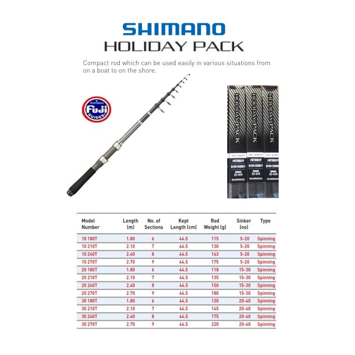 Shimano Holiday Pack Telescopic Rod Joran Pancing Antena