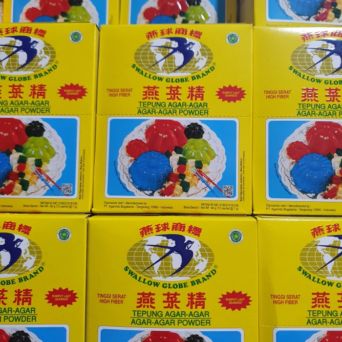 

Ready Stok" Agar Agar Swallow Globe Brand Plain 7Gr