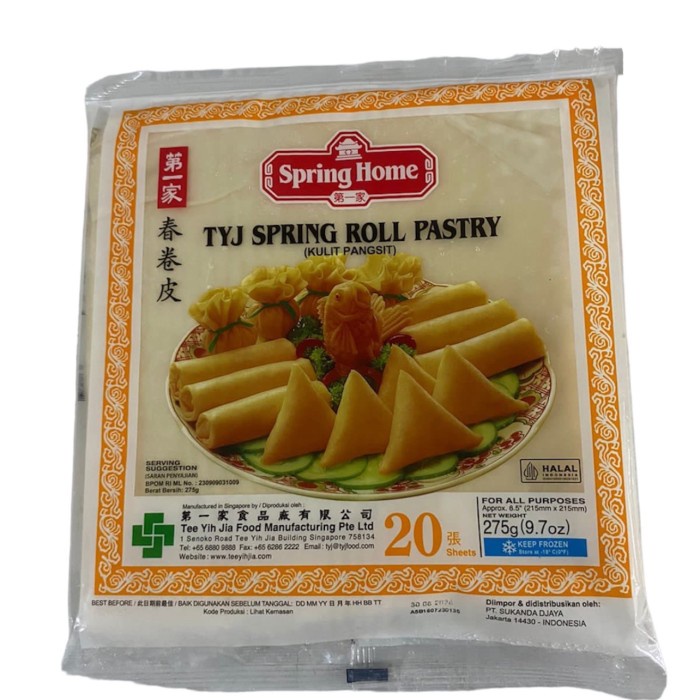 

Ready Stok" Tyj Spring Roll Pastry Kulit Lumpia Isi 20 Sheets 8.5