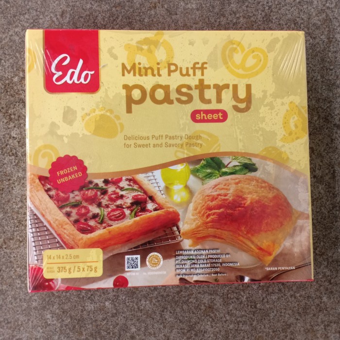 

Ready Stok" Edo Mini Puff Pastry 375 Gram (5 Lmbr X 75 Gram)