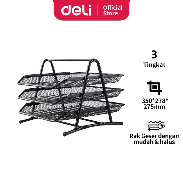 

Deli Rak Pengatur Dokumen File Document Tray 3 tier Mesh 350 278 275mm 1290 gram E9181 Penyimpanan