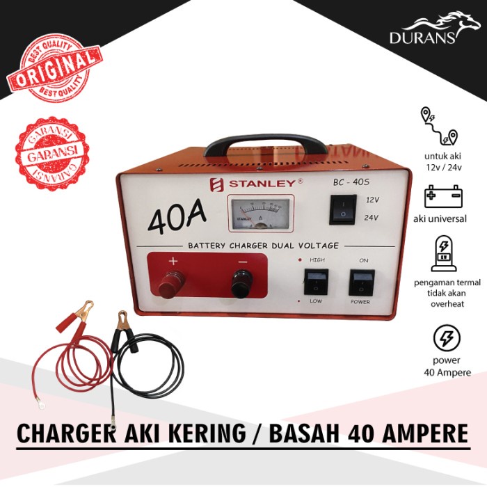 BATERAI CHARGER AKI 40A STANLEY I MESIN CAS AKI I motor mobil