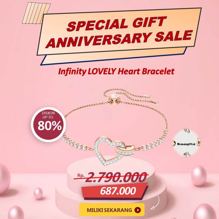 SPESIAL GIFT GELANG SWAROVSKI INFINITY LOVELY BRACELET ORIGINAL 100%