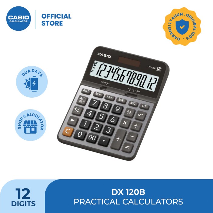 

Casio Pratical Calculator DX-120B TERLARIS/TERMURAH/TERPOPULER
