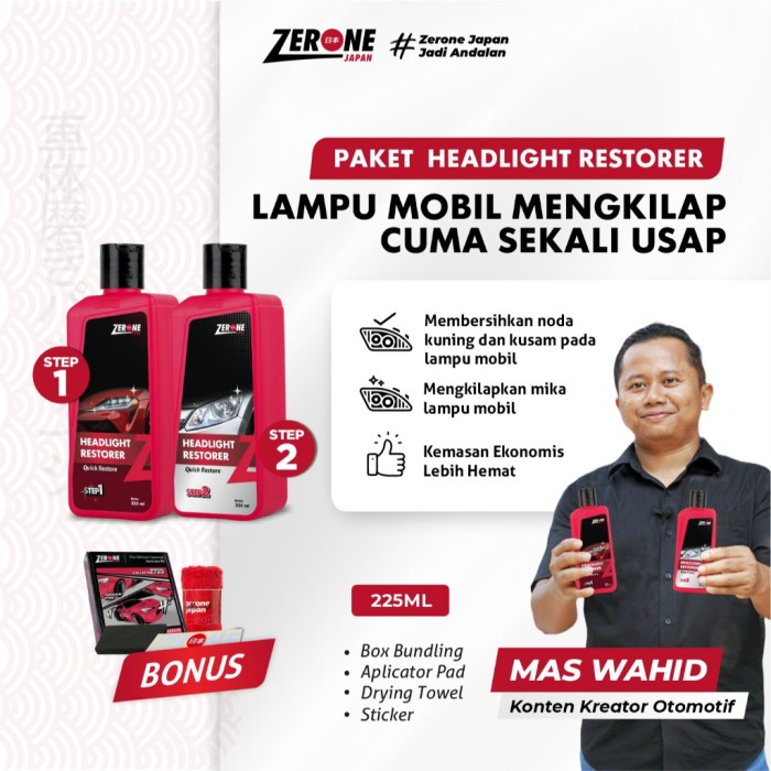 Headlamp Polish Pengkilap Kaca Lampu Mobil / Zerone Headlight Restorer