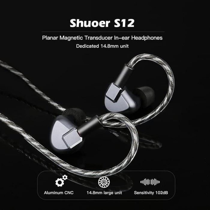 Shuoer S12 Grey Plug 3.5Mm 14.8Mm Planar Terlaris