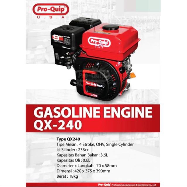 *****] Mesin Serbaguna Engine Pro-Quip RATO USA QX240 - 9HP