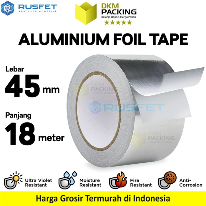 

Lakban Aluminium Foil Tape Isolasi Waterproof Tahan Panas RUSFET