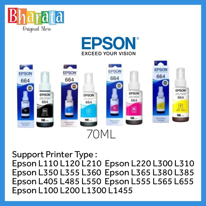 Tinta Printer Epson 664 Original Printer L Series L310 L360 L1300 - Bi