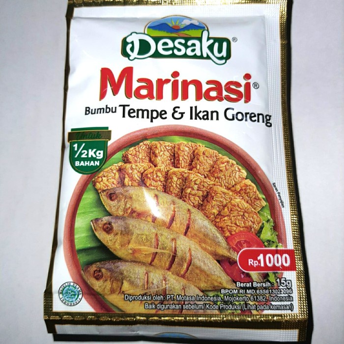 

PRODUK TERBATAS Desaku Marinasi Bumbu Tempe dan Ikan Goreng (15 gr X 12 Sacet)