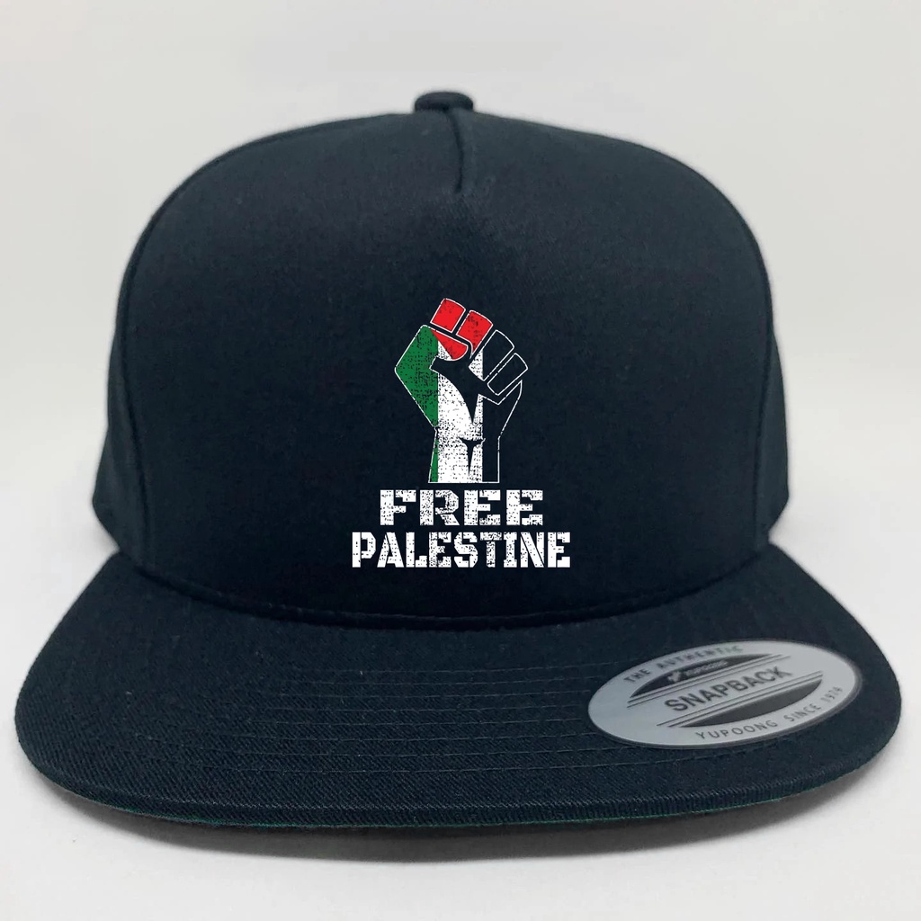 Topi Snapback Palestina Free Palestine raised fist logo