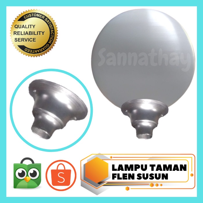 Lampu Taman Bulat Polytelin 40 Cm / Lampu Taman Flen Susun