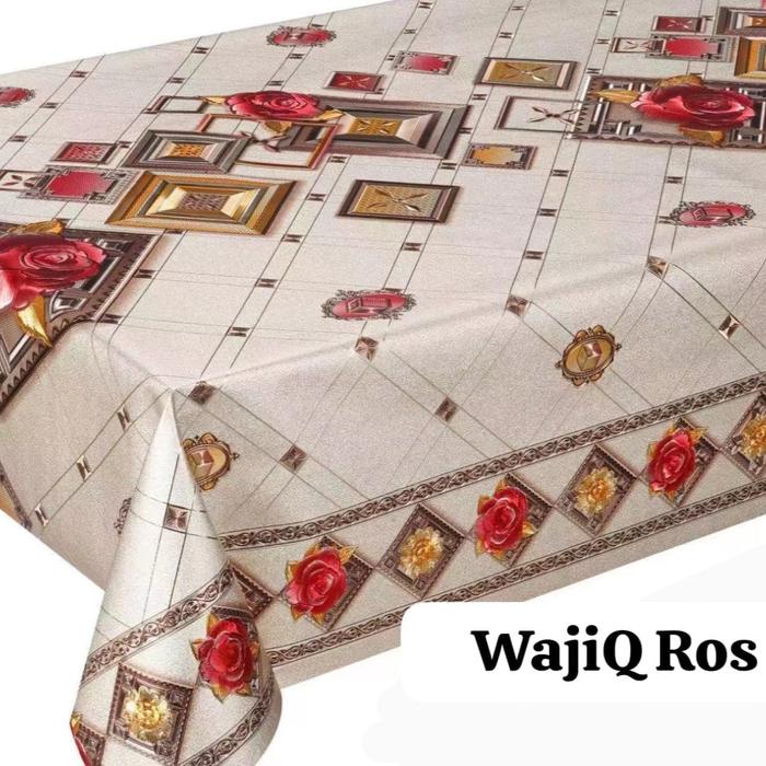 Terlaris Taplak Meja Tamu Lentur Panjang Meteran Taplak PVC gold Mewah Waterproof SALE