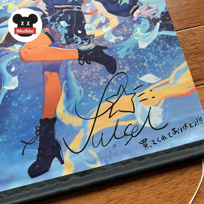 STOK AMAN HOSHIMACHI SUISEI HOLOLIVE JP SPECTER TAPESTRY A3 WALL SCROLL JAPAN SIGNED OFFICIAL