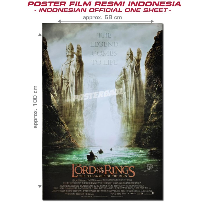 STOK AMAN POSTER FILM THE LORD OF THE RINGS : PART 1 - ORIGINAL INDONESIAN 1SH. KODE 295