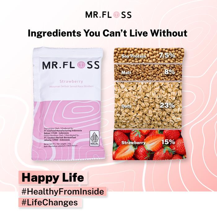 

MR.FLOSS MINUMAN SERBUK RASA STRAWBERRY - ISI 15 SACHET TERLARIS