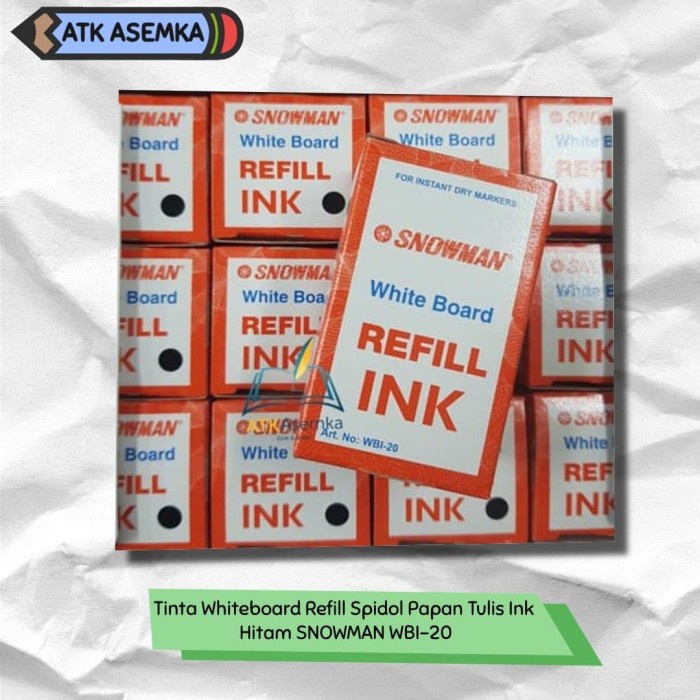 

JTTOP" TINTA WHITEBOARD REFILL SPIDOL PAPAN TULIS INK (HITAM) SNOWMAN WBI-20