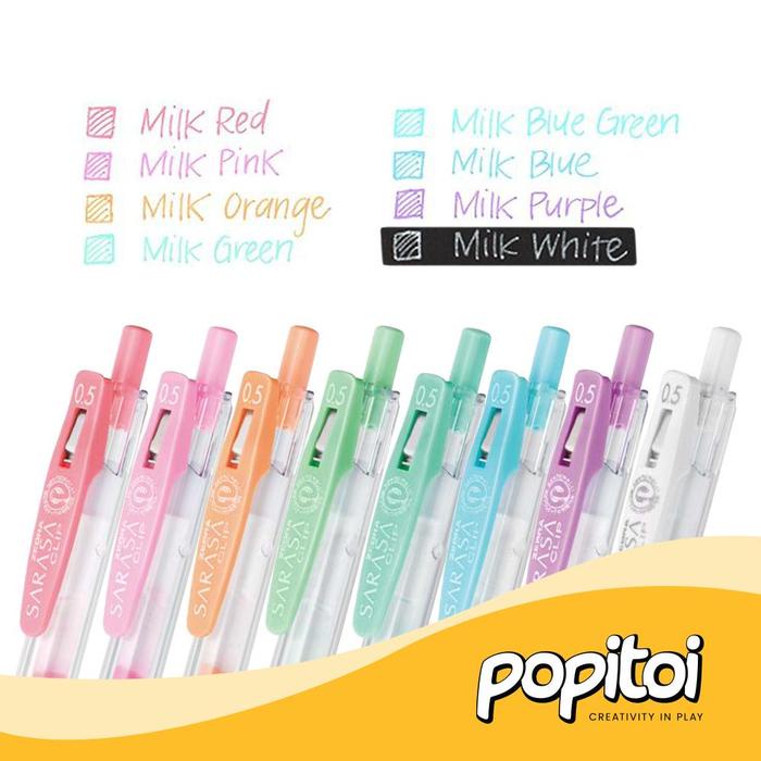 

JTTOP" ZEBRA SARASA CLIP JJ15 GEL PEN 0.5 MM MILK PULPEN BOLPEN WARNA WARNI