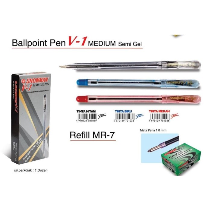 

JTTOP" PEN / PULPEN SNOWMAN V1 LUSINAN