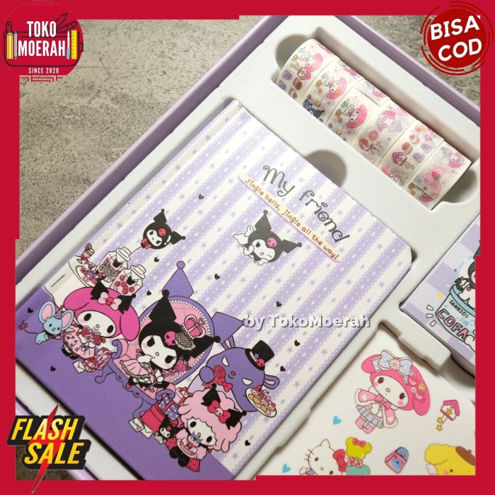 

JTTOP" PAKET JURNAL 7 IN 1 KUROMI SANRIO ALAT TULIS JURNAL KUROMI LUCU UNIK