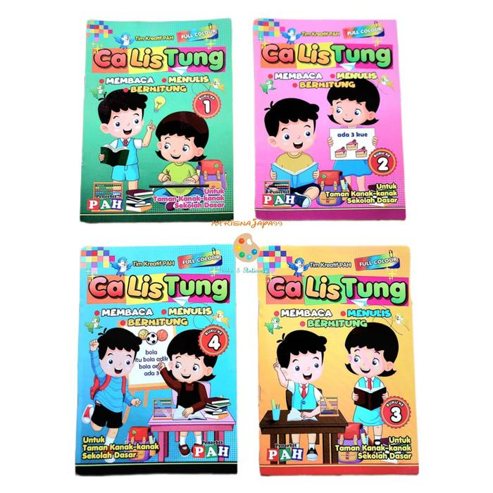 

JTTOP" 1 PAKET ISI 4 BUKU CALISTUNG PANDAI MEMBACA MENULIS BERHITUNG CALISTUNG UNTUK ANAK PAUD TK SD