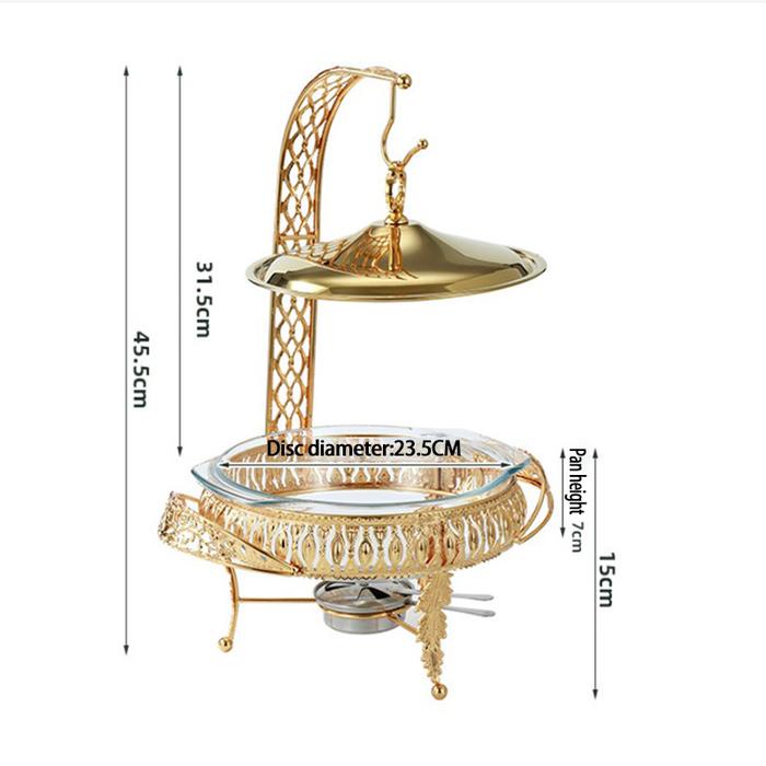 SALE  COD FOOD WARMER WADAH KACA TEBAL GOLD /FOOD WARMER WADAH/BAKI KACA TEBAL GOLD/ FOOD WARMER