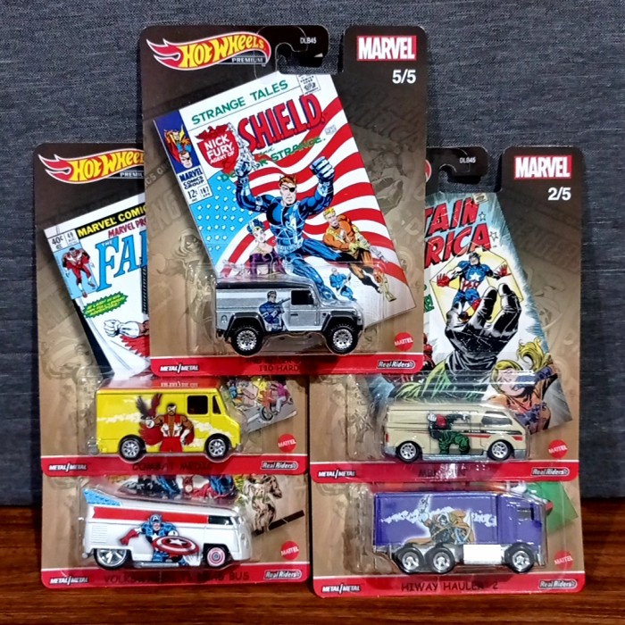 

| MFG | Diecast HotWheels Premium marvel Volkswagen Hiway Combat Mbk Landrover