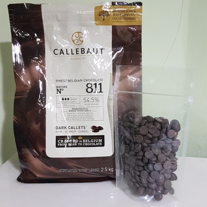 

Callebaut Dark Chocolate 811 Couverture 250Gr/Repack/Dark ( Instan )