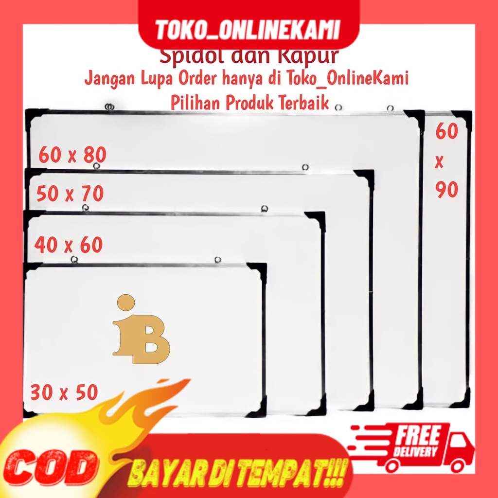 

Gratis Ongkir Papan Tulis / White Board Murah Berkualitas / Papan Tulis Spidol Dan Kapur /