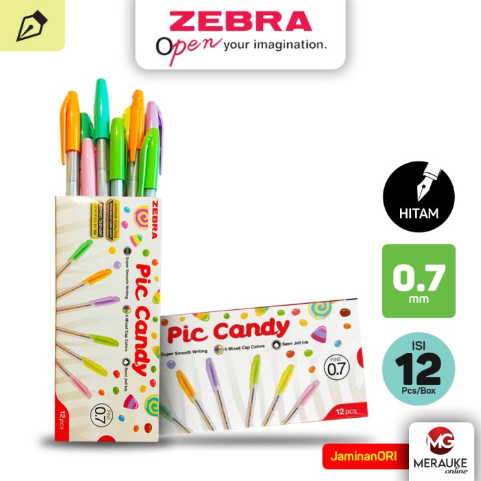

HJK Ballpoint PICCANDY 0.7 (1 Box isi 12 Pcs) - Hitam