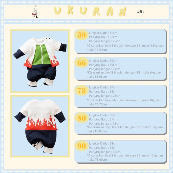 Jumper Bayi Lengan Panjang 0-24Bln / Jumper Motif Hokage Naruto Import Termurah