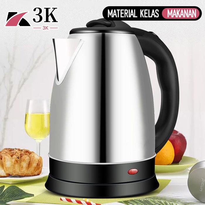 (3K) Pemanas Air Teko Listrik 2 Liter / Teko Listrik Tahan Lama Stainless
