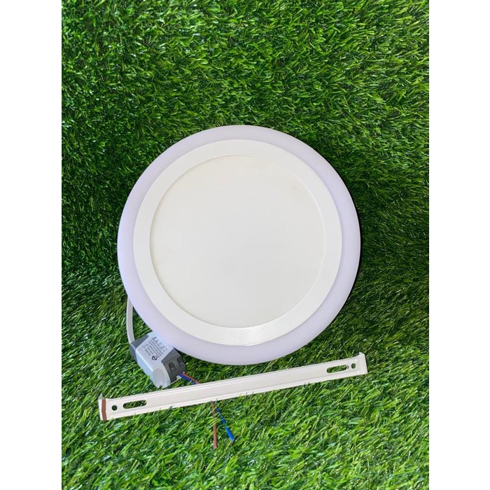 lampu hias plafon 2 warna downlight 2 warna outbow bulat 24 watt 18+6 watt Putih Biru tersedia bulat