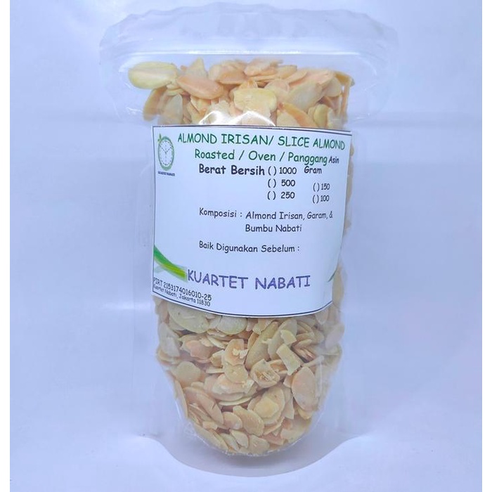 

250gr Roasted Almond Slice - Almond Irisan - Oven - Panggang - Matang - Vegan Kacang Cemilan