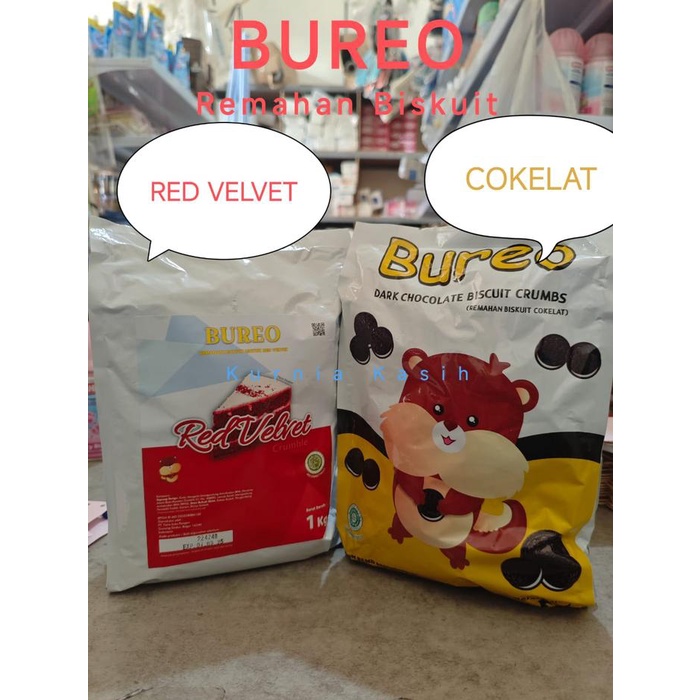 

Bureo Red Velvet / Chocolate / GREEN TEA / STRAWBERRY Crumble 1kg Remahan biscuit coklat / red