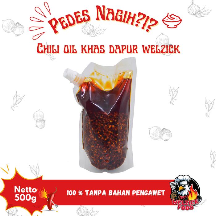 

Welzick Food - Chili Oil Minyak Cabe Pedas Halal 500g Spicy