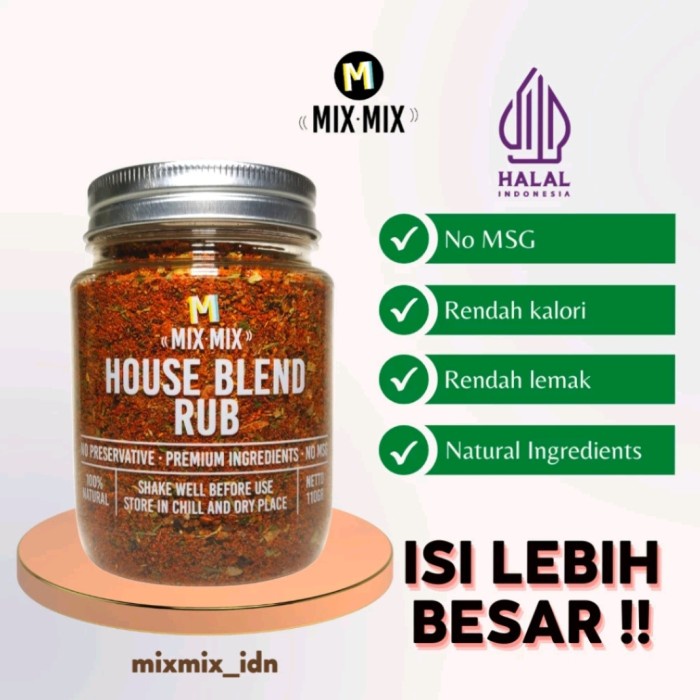 

Sale! Mixmix House Blend Rub Original Spicy Mix Mix Bumbu Marinasi Non Msg