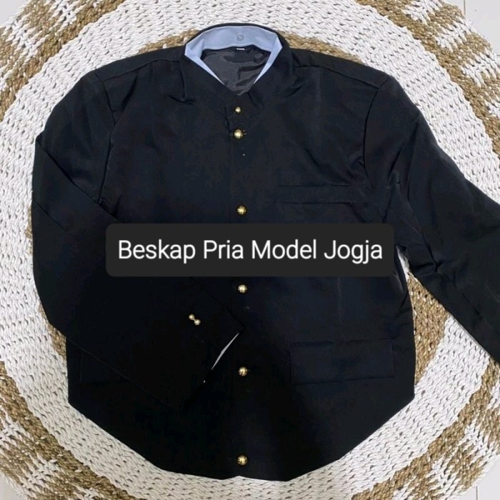 PROMO Beskap Jawa/ Beskap Jogja Hitam Polos/ Baju Adat Jawa Pria
