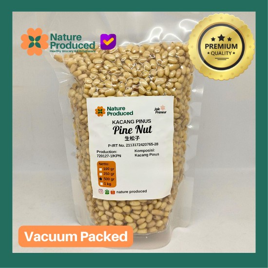 

Nature Produced Pine Nut 100gr 250gr 500gr 1kg Kacang Pinus