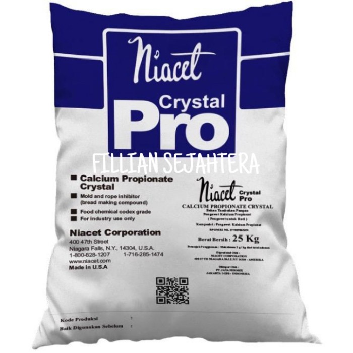 

Niacet Calcium Propionate Crystal pengawet makanan 1000gram/1kg repack