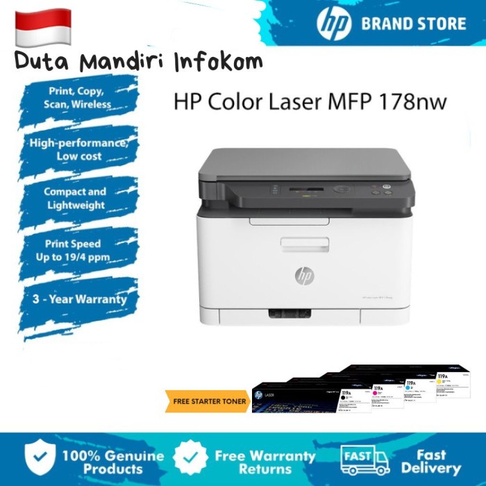 HP Color Laser MFP M178NW - Laserjet Color Wireless MFP-M178NW