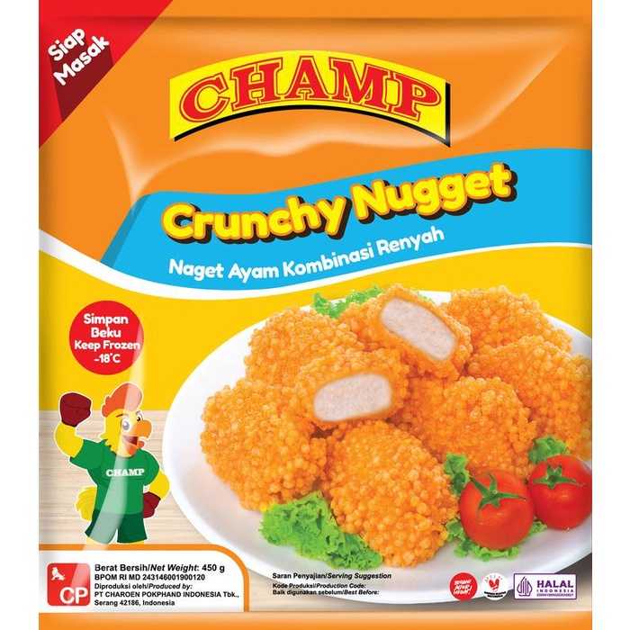 

SALE !!! CHAMP CRUNCHY NUGGET 450GR READYY